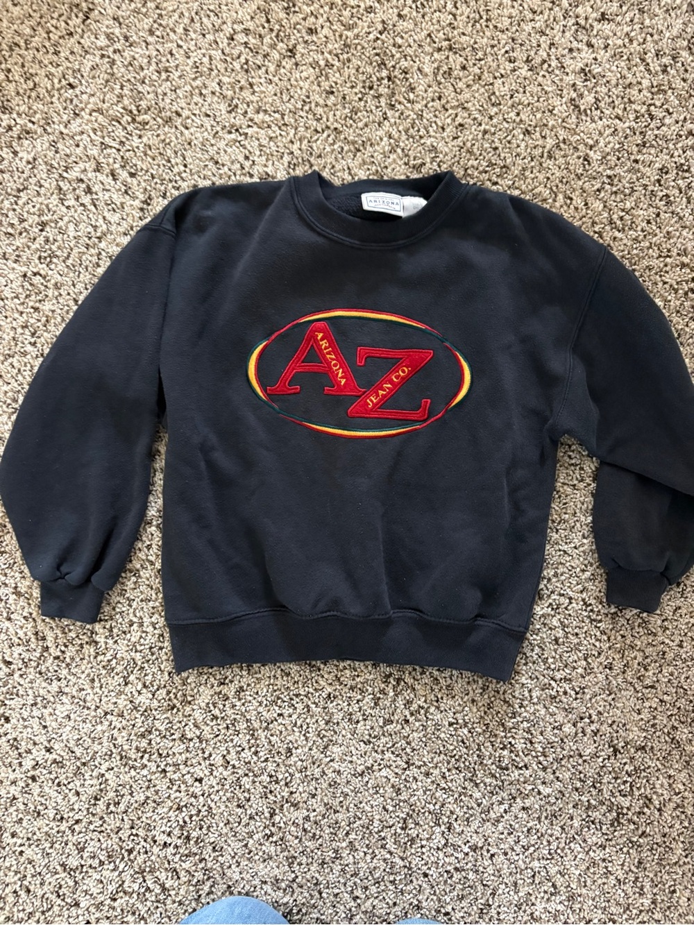 Arizona Jean Company Black Sweatshirt with Red and Yellow Logo